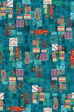 几何花卉印花华亿平台图片