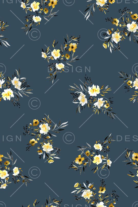 清爽底花卉印花华亿平台图片