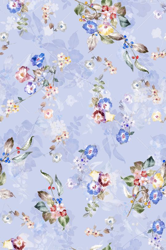 清爽底花卉印花华亿平台图片