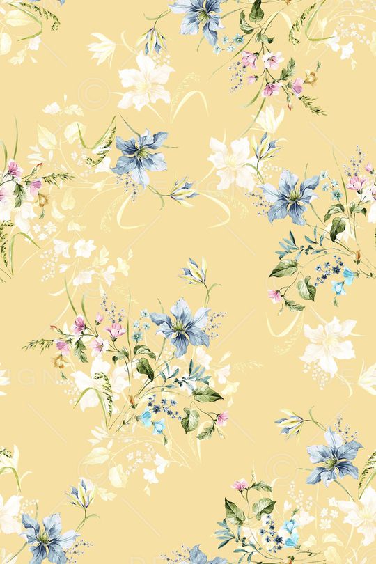 清爽底花卉印花华亿平台图片