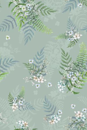 清爽底花卉印花华亿平台图片