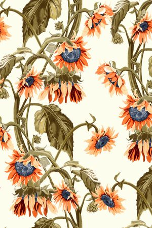 向日葵印花华亿平台图片