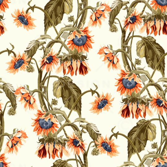 向日葵印花华亿平台图片