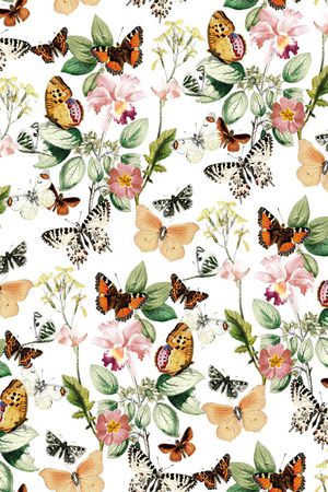 花卉蝴蝶印花华亿平台图片