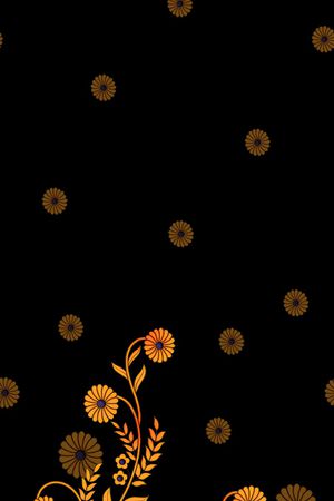 黑底花卉印花华亿平台图片