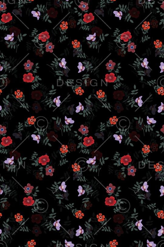 清爽底花卉印花华亿平台图片