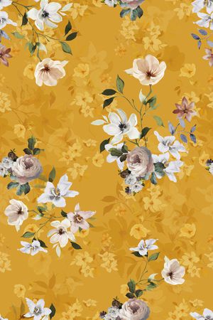 清爽底花卉印花华亿平台图片