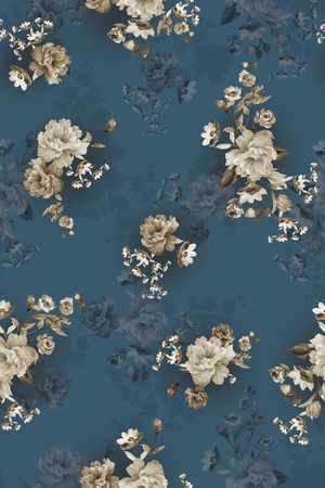 清爽底花卉印花华亿平台图片