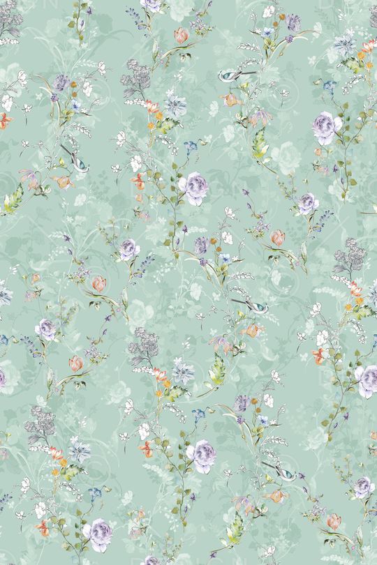 清爽底花卉印花华亿平台图片