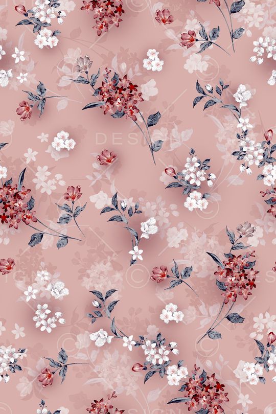 清爽底花卉印花华亿平台图片