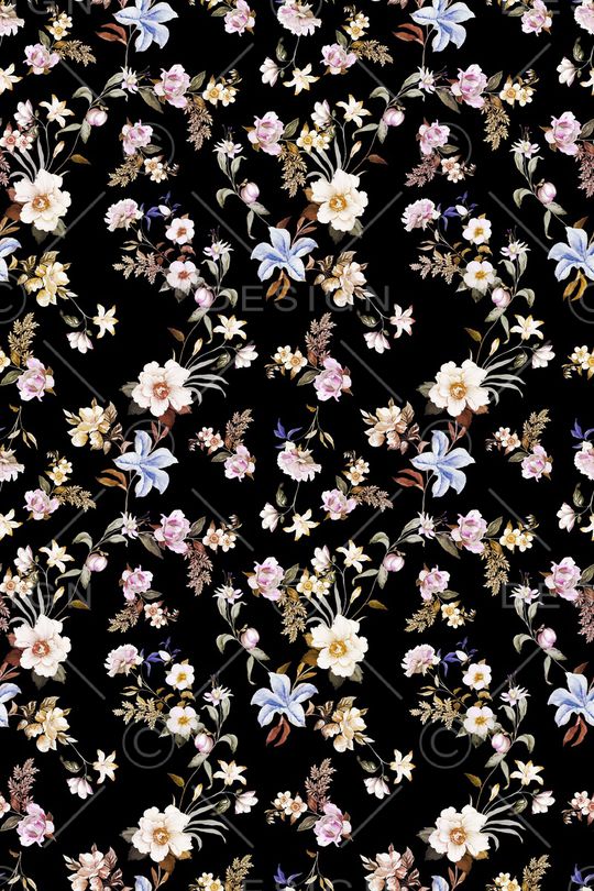 清爽底花卉印花华亿平台图片