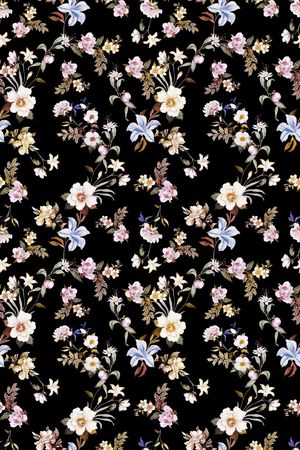 清爽底花卉印花华亿平台图片