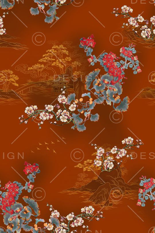 中国风印花华亿平台图片