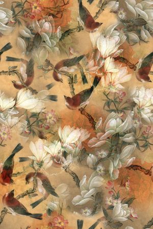 花鸟印花华亿平台图片