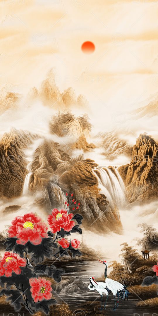风景定位印花华亿平台图片