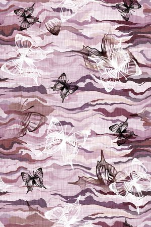 花卉蝴蝶印花华亿平台图片