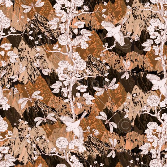 花鸟印花华亿平台图片