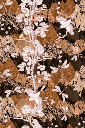 花鸟印花华亿平台图片