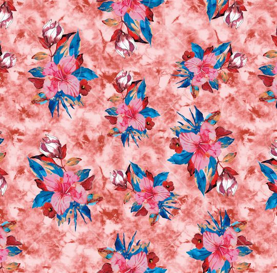 抽象花卉印花华亿平台图片