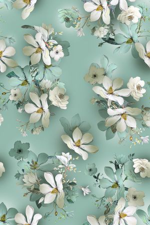 清爽底花卉印花华亿平台图片