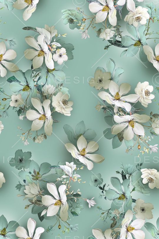 清爽底花卉印花华亿平台图片