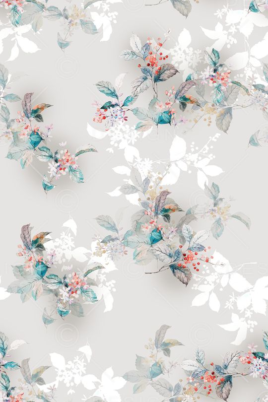 清爽底花卉印花华亿平台图片