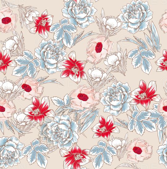 花卉印花华亿平台图片