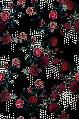 玫瑰花印花华亿平台图片