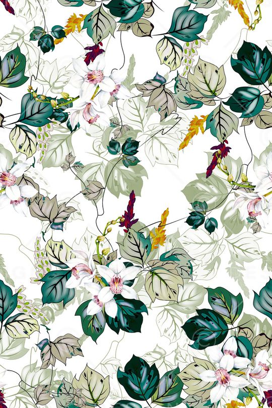 绿植树叶印花华亿平台图片