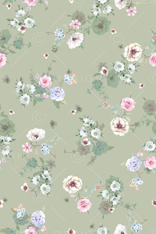 清爽底花卉印花华亿平台图片