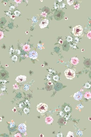 清爽底花卉印花华亿平台图片