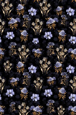 清爽底花卉印花华亿平台图片