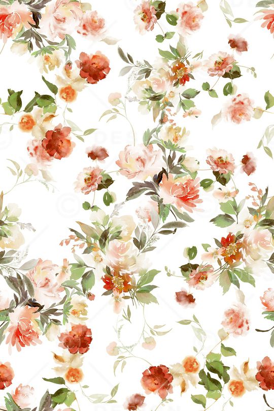 清爽底花卉印花华亿平台图片