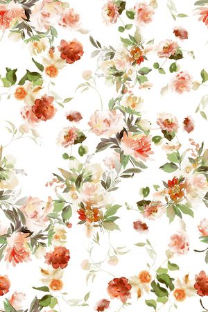 清爽底花卉印花华亿平台图片