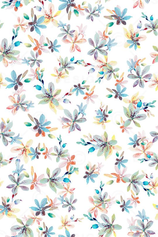 清爽底花卉印花华亿平台图片