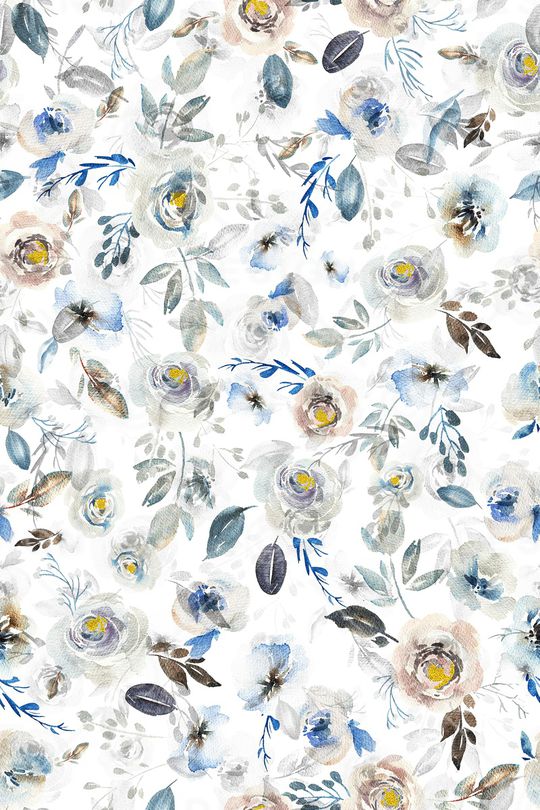 清爽底花卉印花华亿平台图片