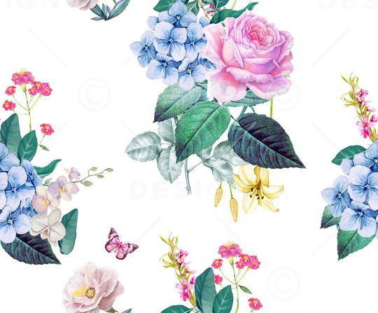 绣球花印花华亿平台图片