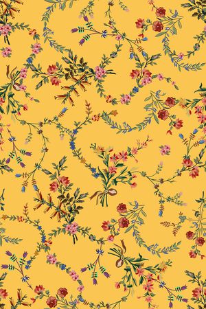 清爽底花卉印花华亿平台图片