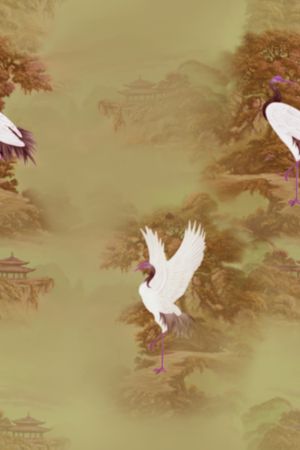 仙鹤印花华亿平台图片