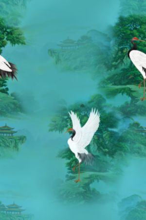 仙鹤印花华亿平台图片