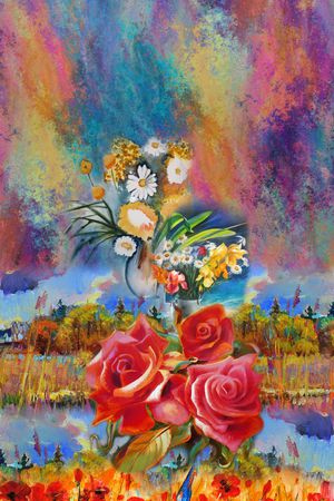 花卉印花华亿平台图片