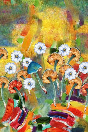 蘑菇印花华亿平台图片