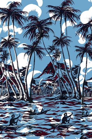 椰子树印花华亿平台图片