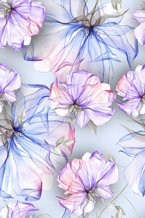 清爽底花卉印花华亿平台图片