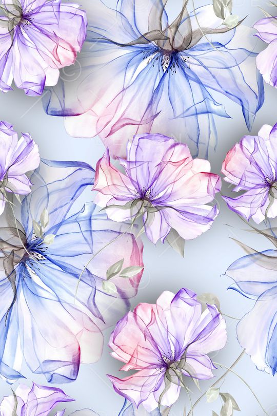 清爽底花卉印花华亿平台图片