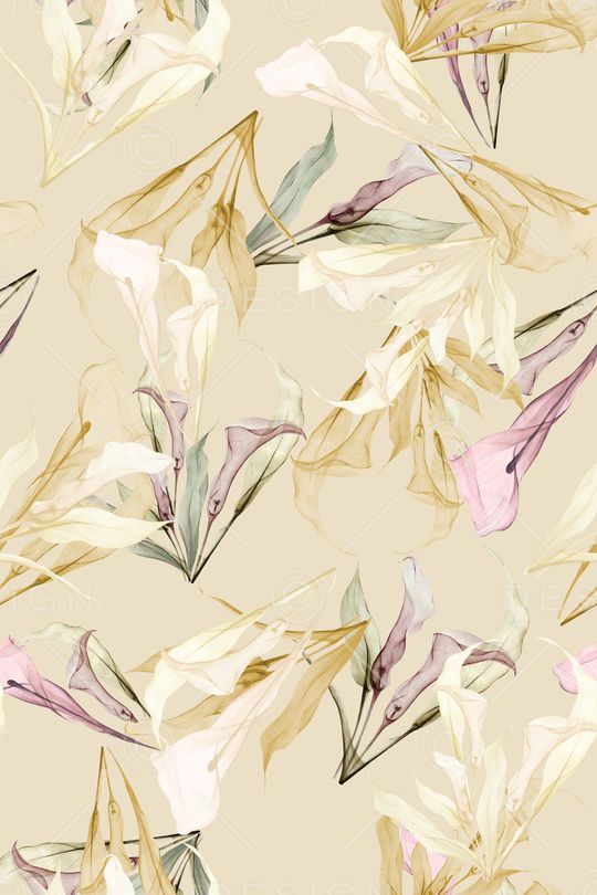 清爽底花卉印花华亿平台图片