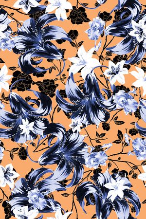 连衣裙印花华亿平台图片