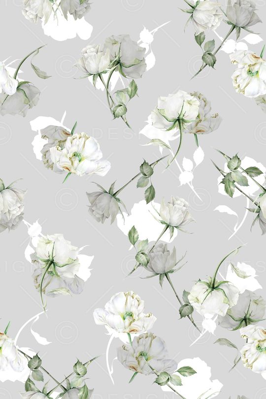 清爽底花卉印花华亿平台图片