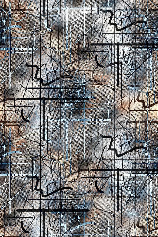 抽象男装印花华亿平台图片