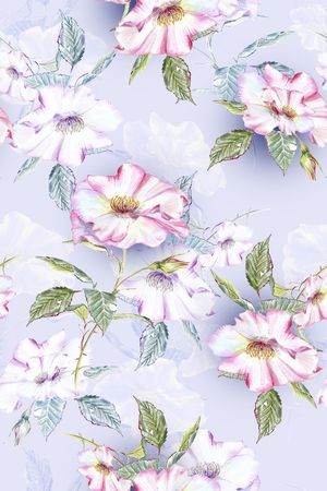 清爽底花卉印花华亿平台图片